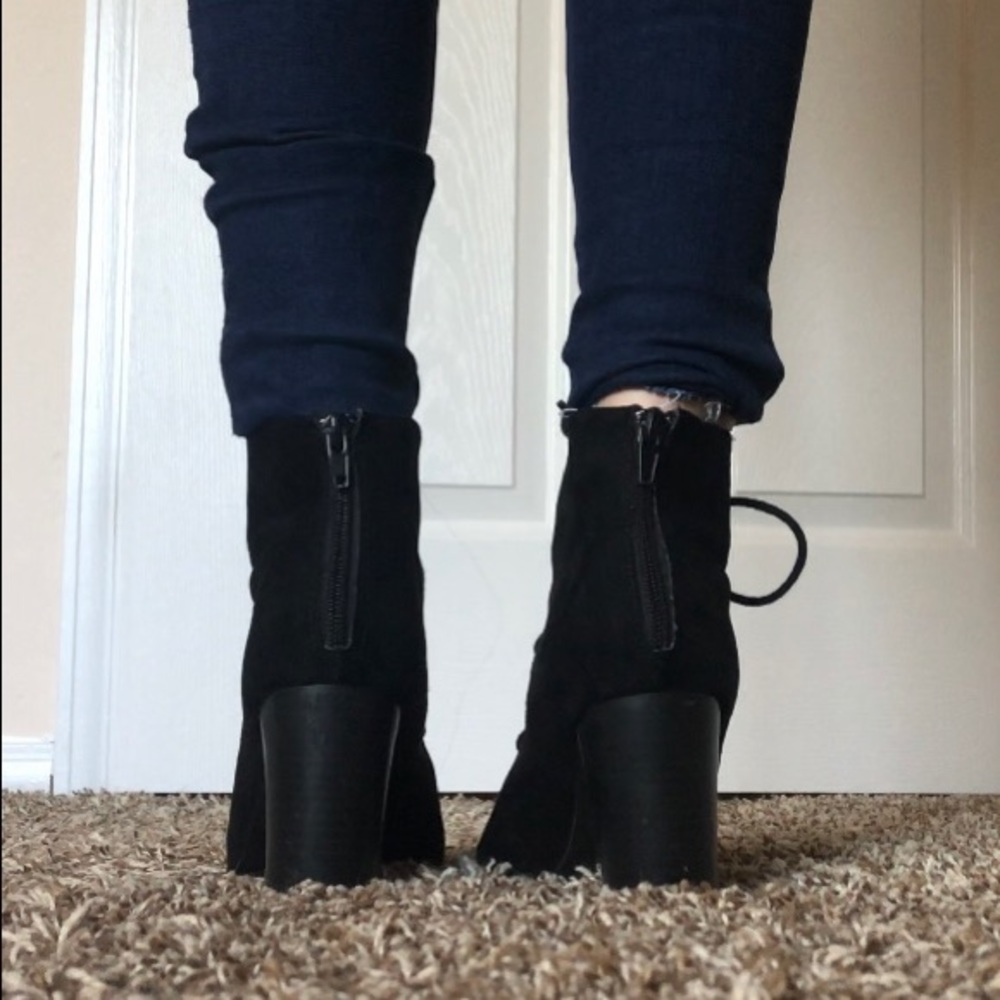 Lace Up Peep Booties - Picture 9 of 12